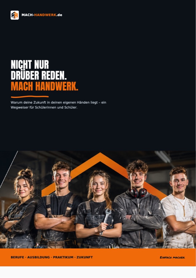 Titelseite des E-Books „Nicht nur drüber reden. Mach Handwerk.“